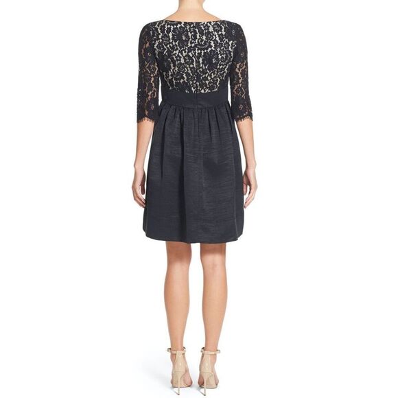 NWT ELIZA J BLACK SCALLOPED LACE BODICE DRESS SIZE 10 - Picture 4 of 11